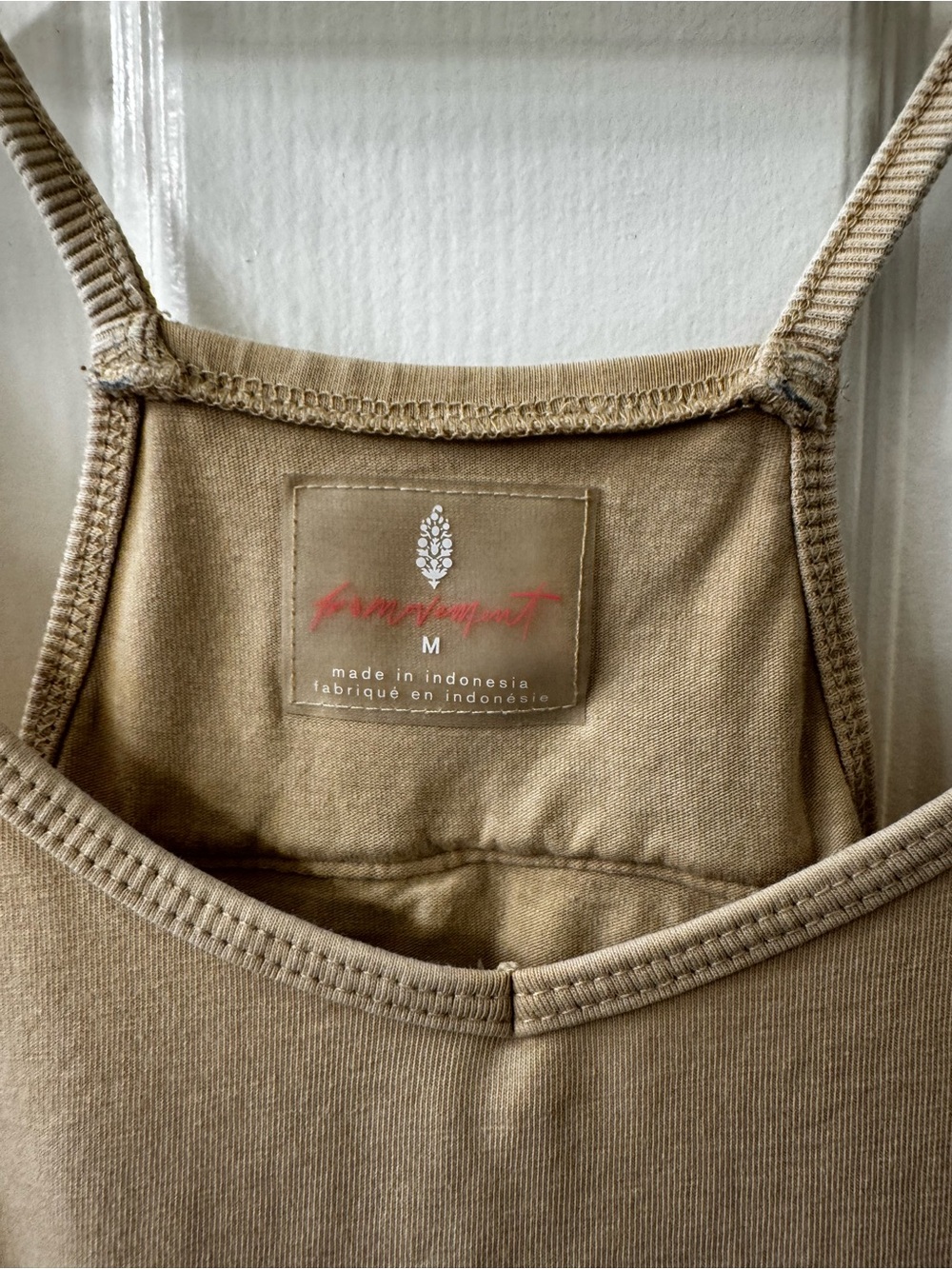 Free People FP Movement Hot Shot Onesie Mocha Latte Slouchy Jumpsuit Sz M - Picture 7 of 11